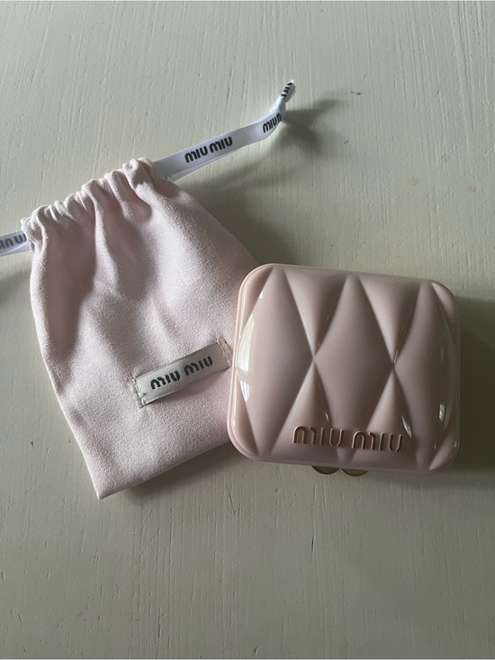Miu Miu Accessories - Miu Miu Beauty Pink Quilted Folding Compact Mirror With Bag
